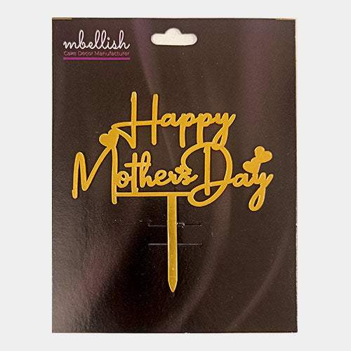 Happy Mothers Day Acrylic Cake Topper, Size - Medium, Pack of 1, SKU-11545