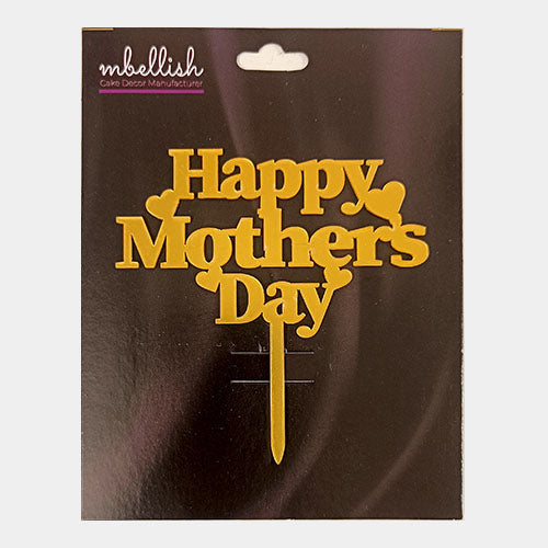 Happy Mothers Day Acrylic Cake Topper, Size - Medium, Pack of 1, SKU-11550