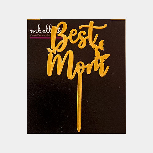 Best Mom Acrylic Cake Topper, Size - Small, Pack of 10, SKU-11557