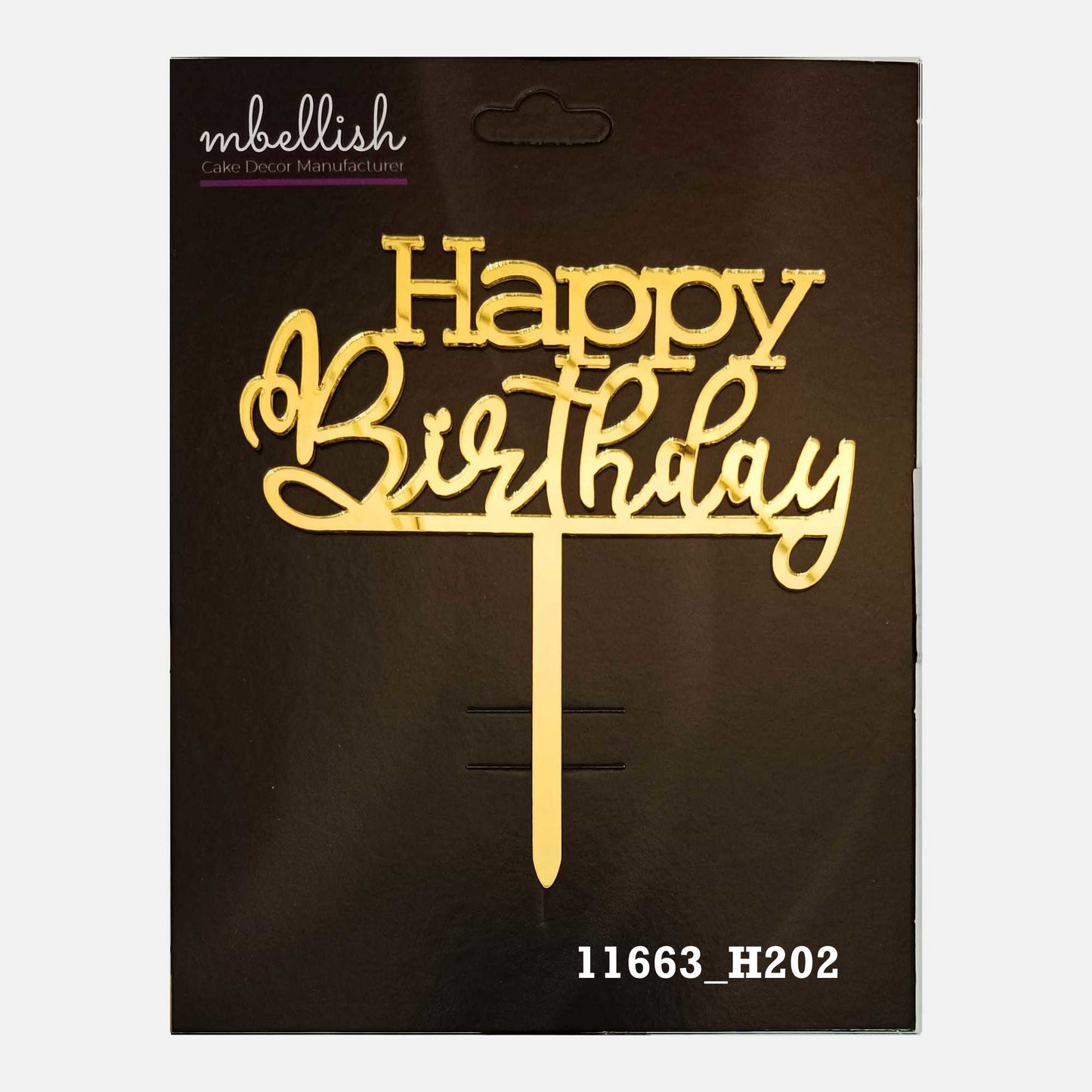 Happy Birthday Premium Acrylic Cake Topper, Medium Size (4 inches), Pack of 1. SKU-11663