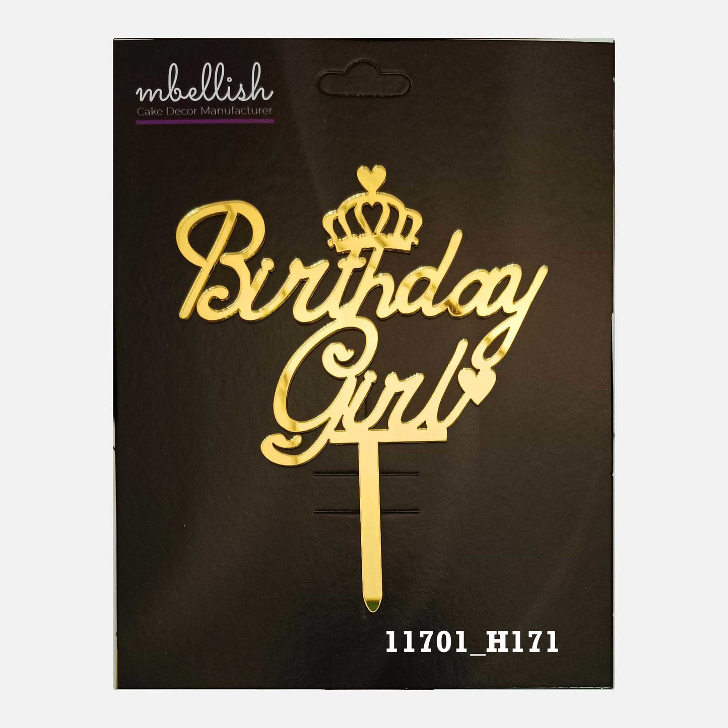 Birthday Girl Premium Acrylic Cake Topper, Medium Size (4 inches), Pack of 1. SKU-11701