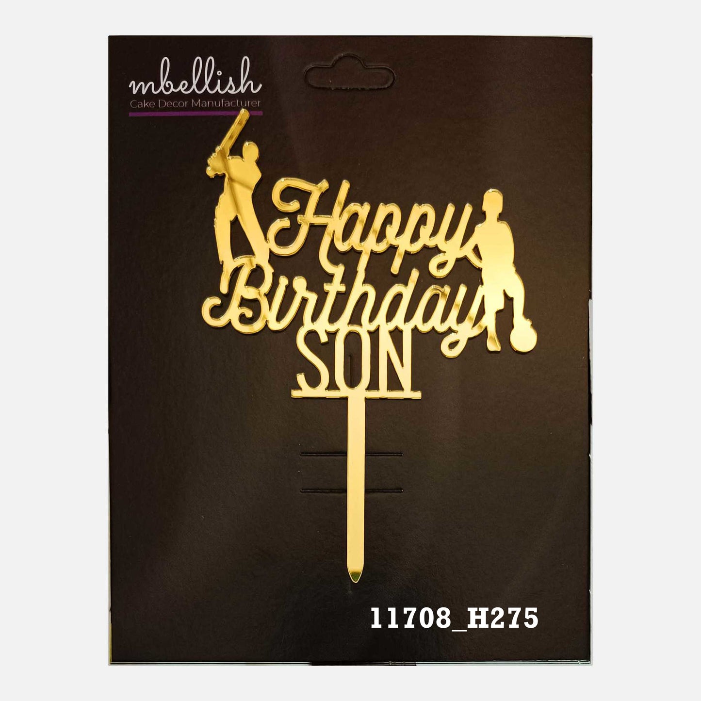 Happy Birthday Son Premium Acrylic Cake Topper, Medium Size (4 inches), Pack of 1. SKU-11708
