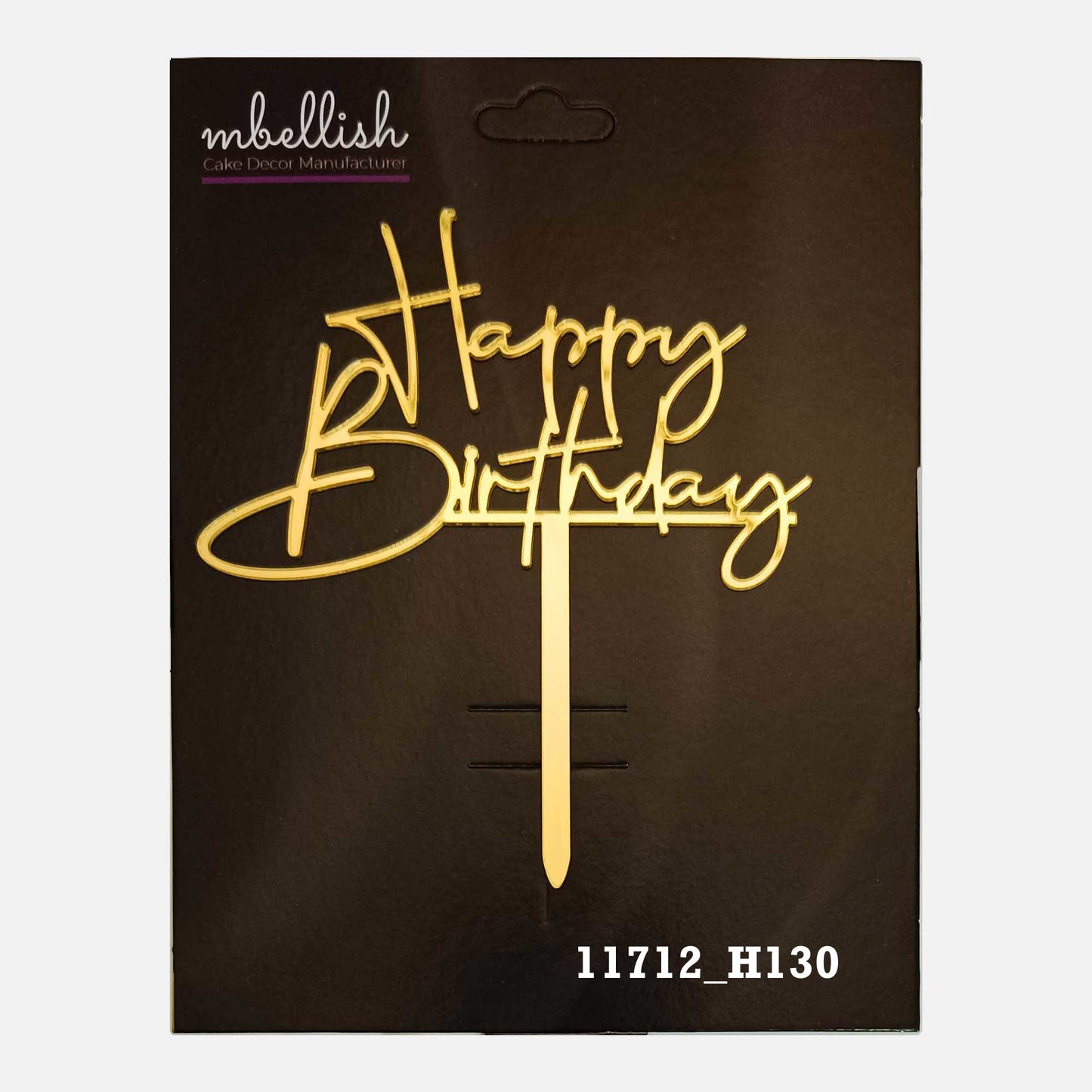 Happy Birthday Premium Acrylic Cake Topper, Medium Size (4 inches), Pack of 1. SKU-11712