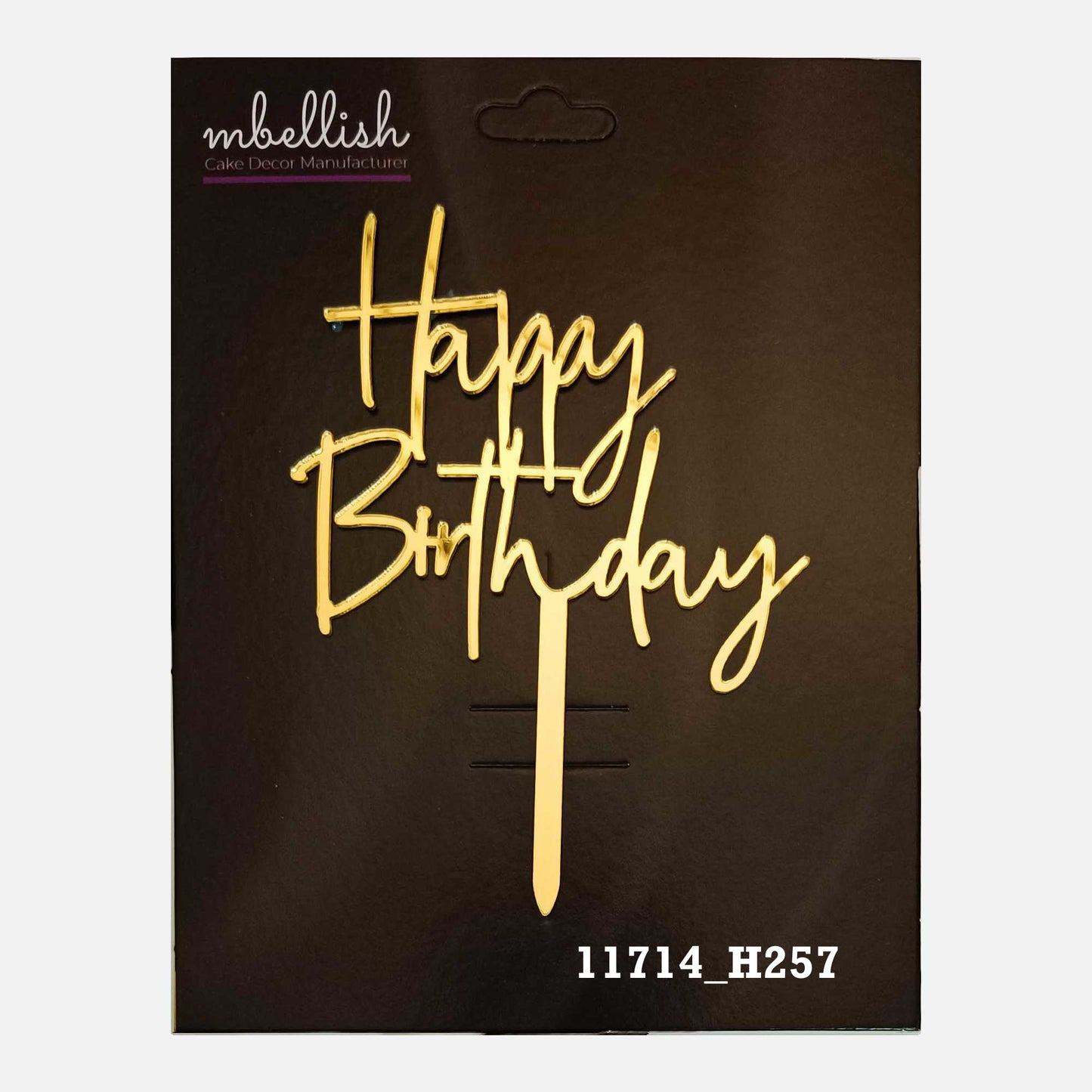 Happy Birthday Premium Acrylic Cake Topper, Medium Size (4 inches), Pack of 1. SKU-11714