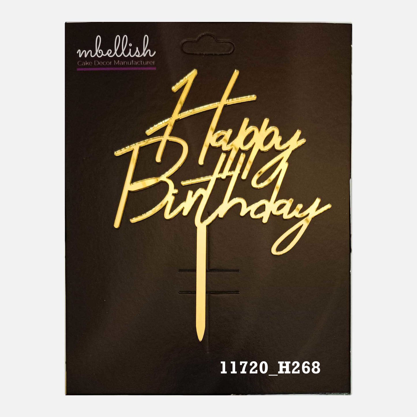 Happy Birthday Premium Acrylic Cake Topper, Medium Size (4 inches), Pack of 1. SKU-11720