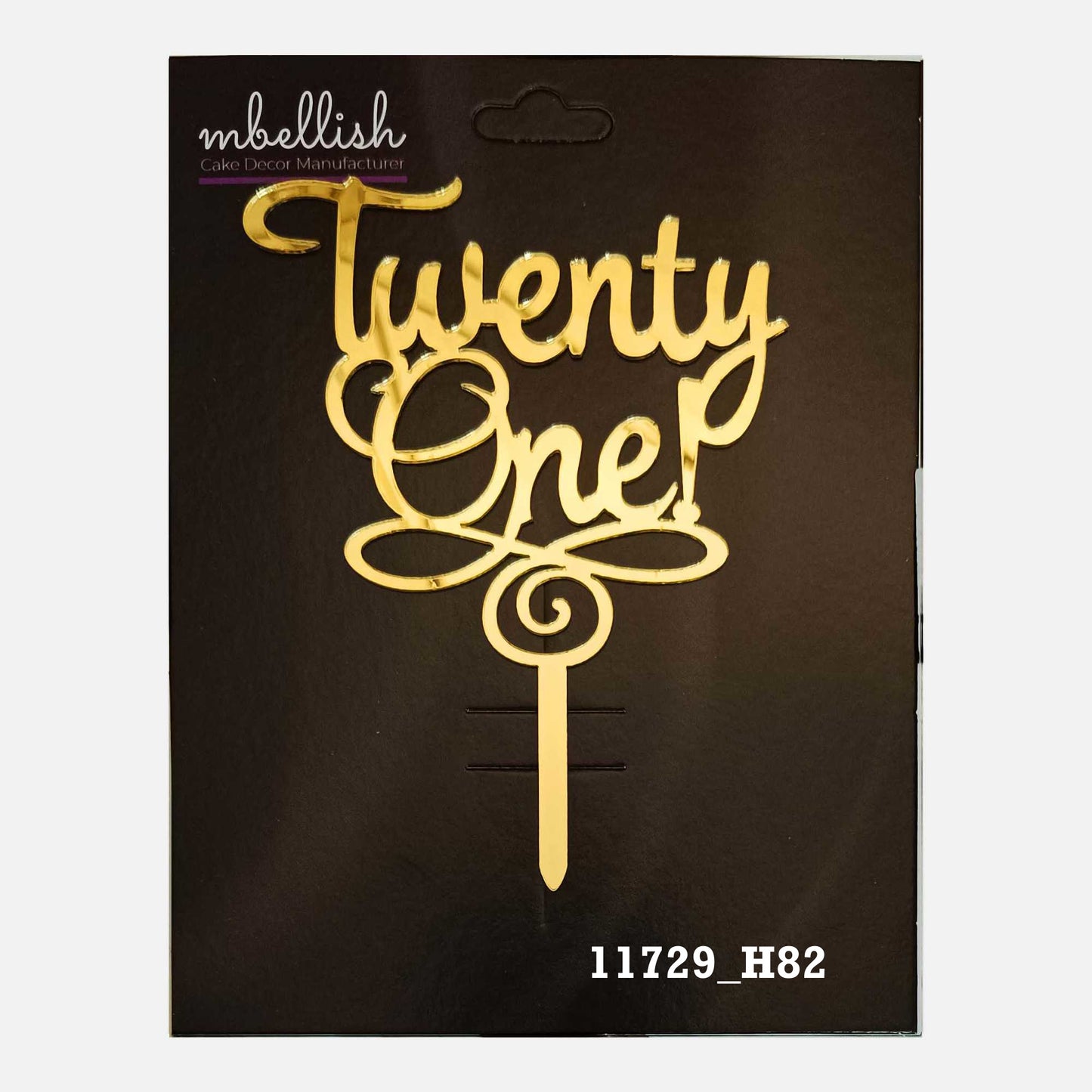 Twenty One Premium Acrylic Cake Topper, Medium Size (4 inches), Pack of 1. SKU-11729