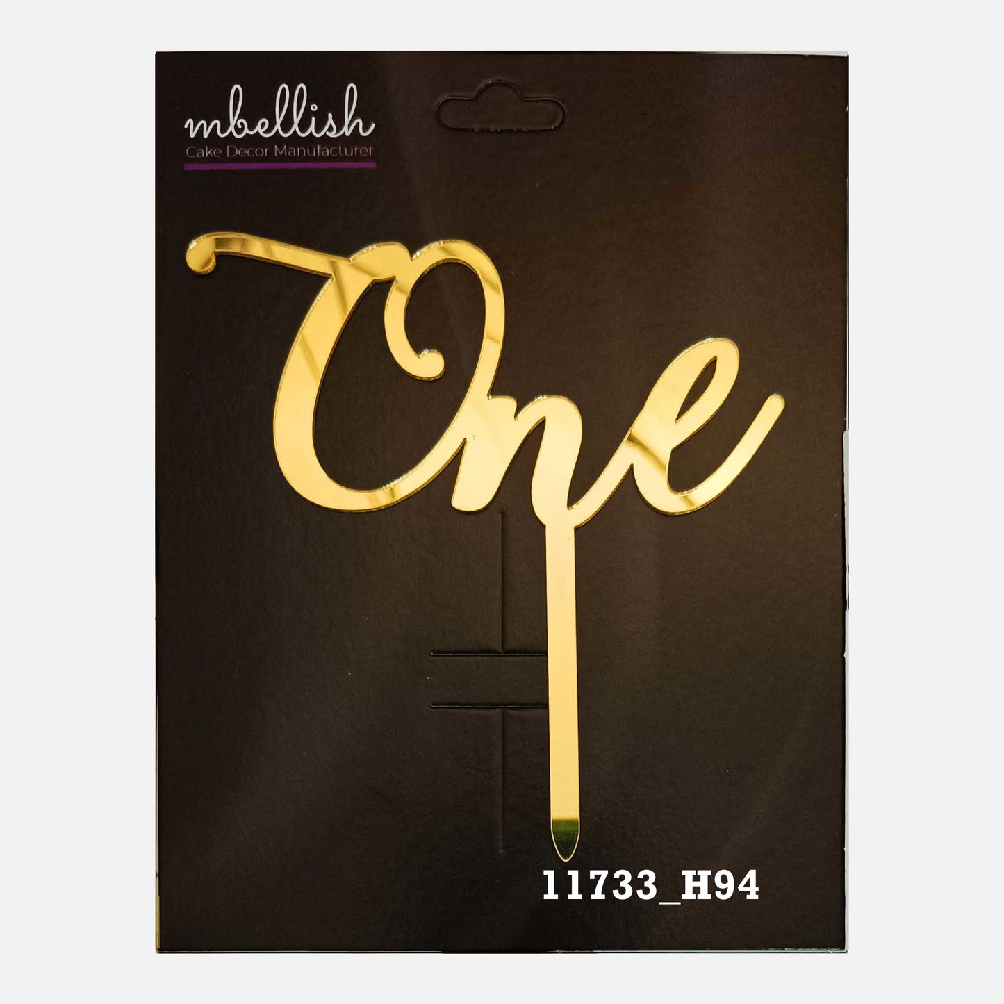 One Premium Acrylic Cake Topper, Medium Size (4 inches), Pack of 1. SKU-11733