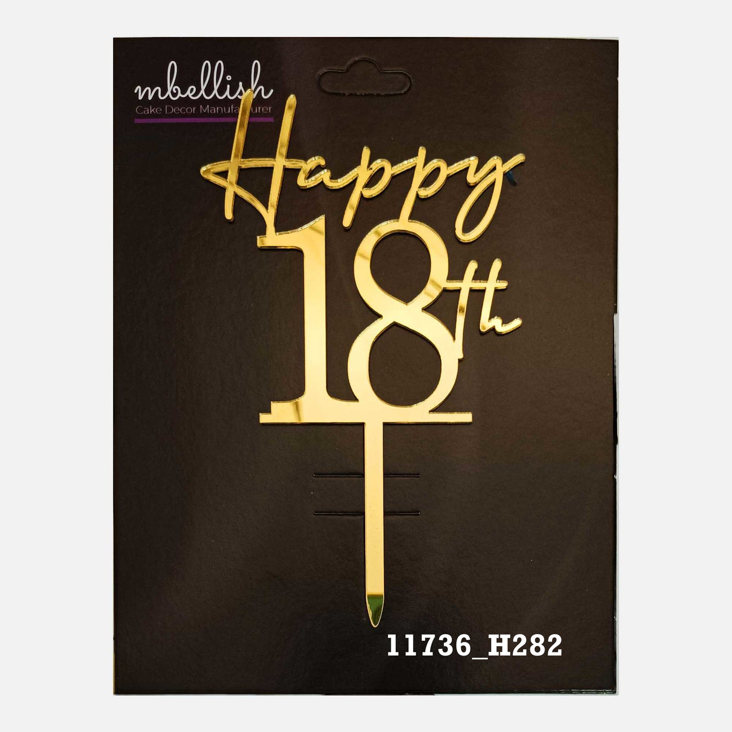 Happy 18th Premium Acrylic Cake Topper, Medium Size (4 inches), Pack of 1. SKU-11736