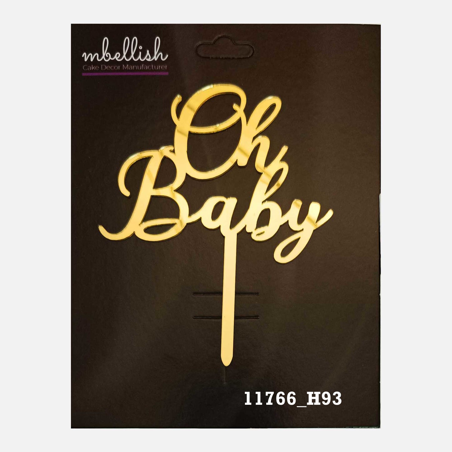 Oh Baby Premium Acrylic Cake Topper, Medium Size (4 inches), Pack of 1. SKU-11766