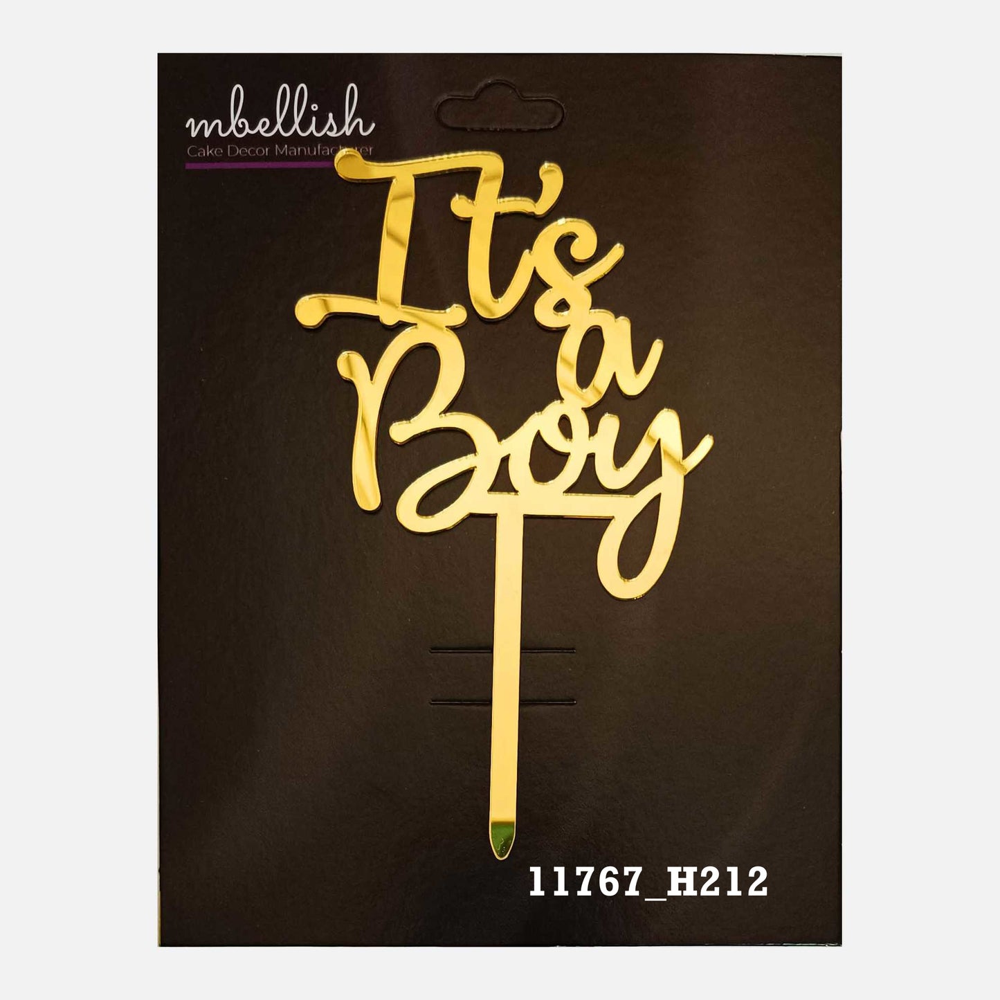 Its a Boy Premium Acrylic Cake Topper, Medium Size (4 inches), Pack of 1. SKU-11767