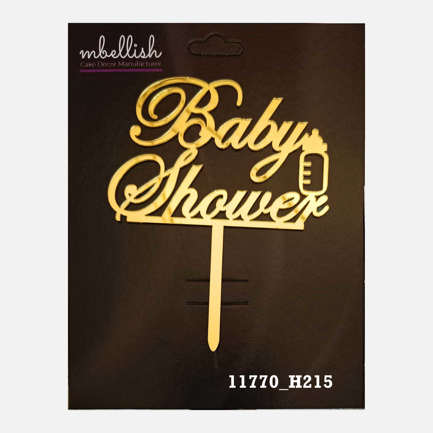Baby Shower Premium Acrylic Cake Topper, Medium Size (4 inches), Pack of 1. SKU-11770