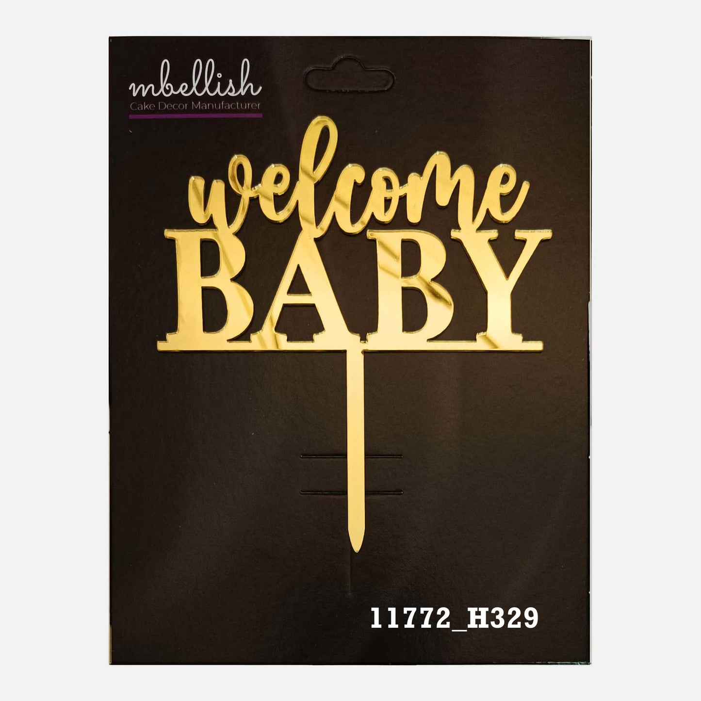 welcome BABY Premium Acrylic Cake Topper, Medium Size (4 inches), Pack of 1. SKU-11772