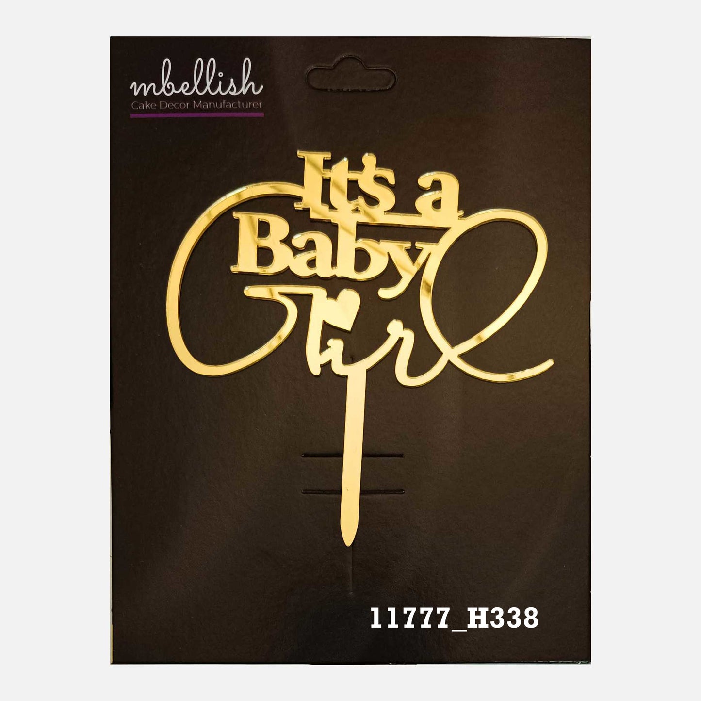 Its a baby girl Premium Acrylic Cake Topper, Medium Size (4 inches), Pack of 1. SKU-11777