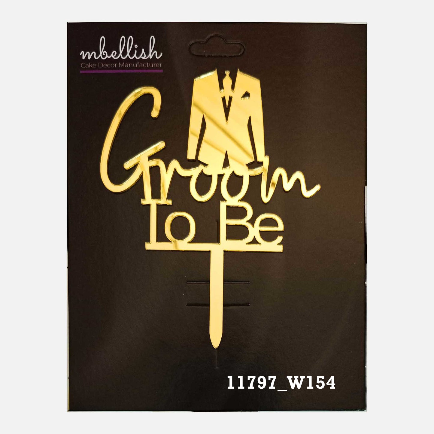 Groom to be Premium Acrylic Cake Topper, Medium Size (4 inches), Pack of 1. SKU-11797