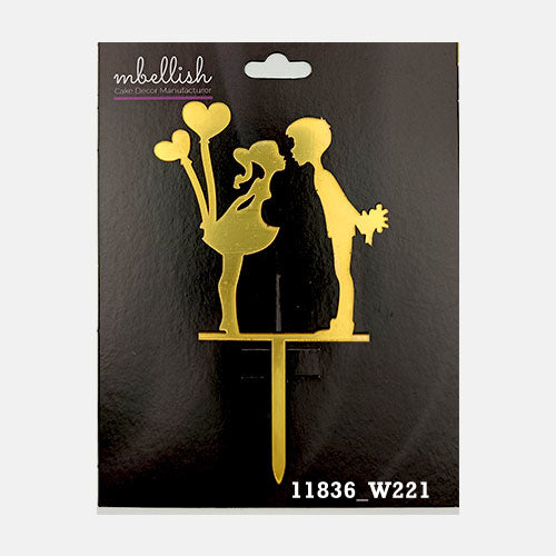 Couples Premium Acrylic Cake Topper, Medium Size (4 inches), Pack of 1. SKU-11836