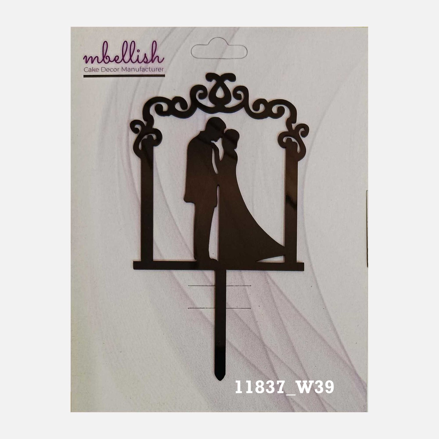 Couples Premium Acrylic Cake Topper, Medium Size (4 inches), Pack of 1. SKU-11837