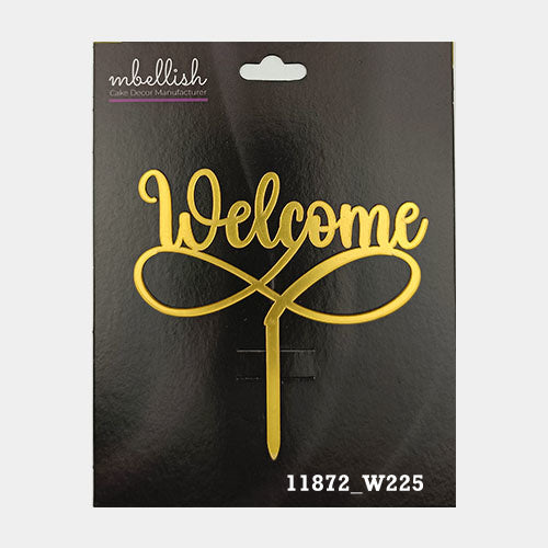 Welcome Premium Acrylic Cake Topper, Medium Size (4 inches), Pack of 1. SKU-11872