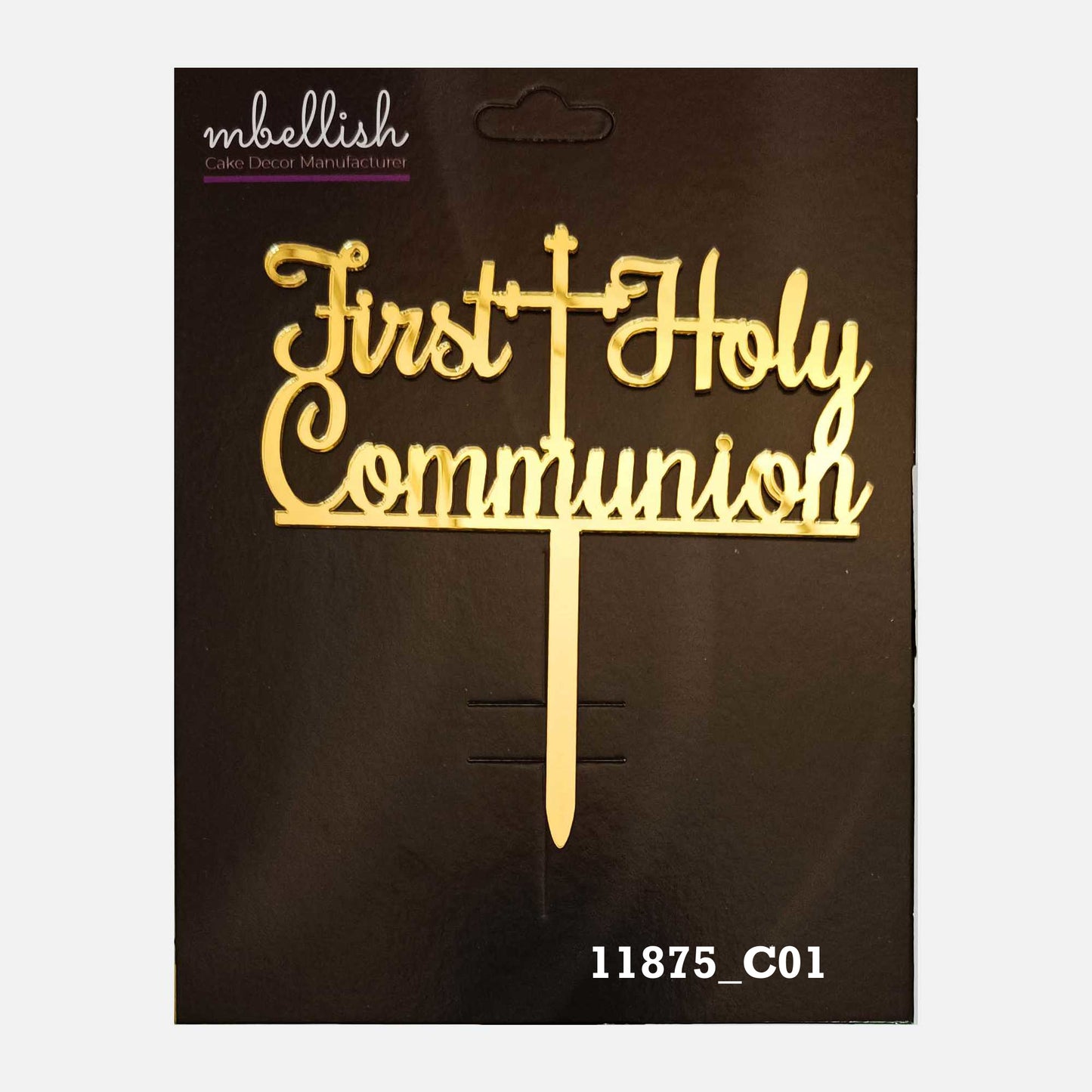 First Holy Communion Premium Acrylic Cake Topper, Medium Size (4 inches), Pack of 1. SKU-11875