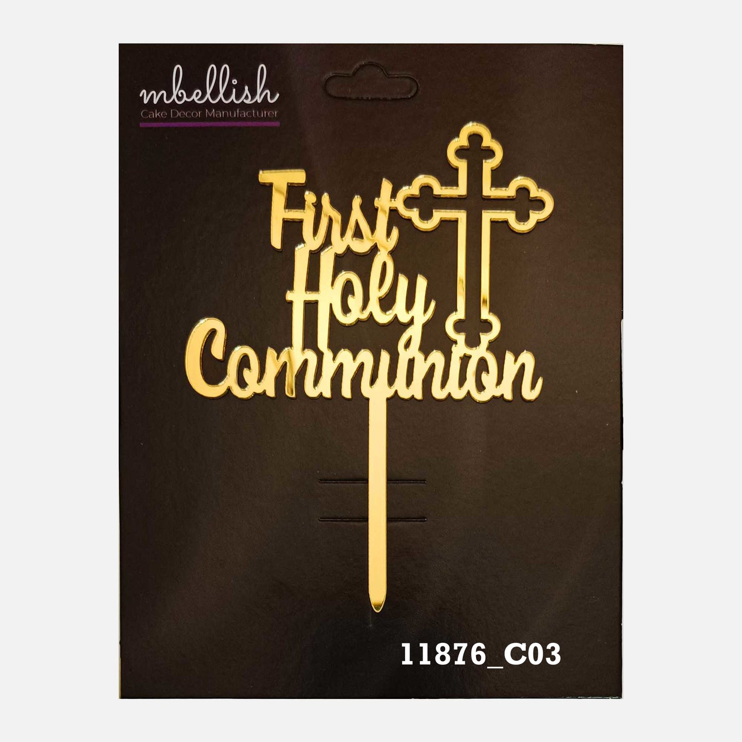 First Holy Communion Premium Acrylic Cake Topper, Medium Size (4 inches), Pack of 1. SKU-11876
