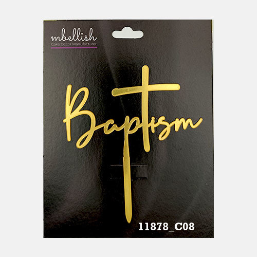 Baptism Premium Acrylic Cake Topper, Medium Size (4 inches), Pack of 1. SKU-11878