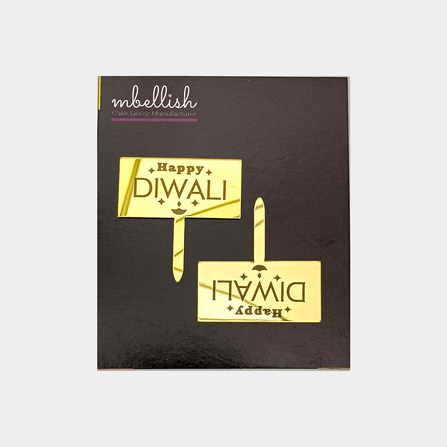 Happy Diwali Acrylic Cake Topper, Size - Small, Pack of 20, SKU-2T5