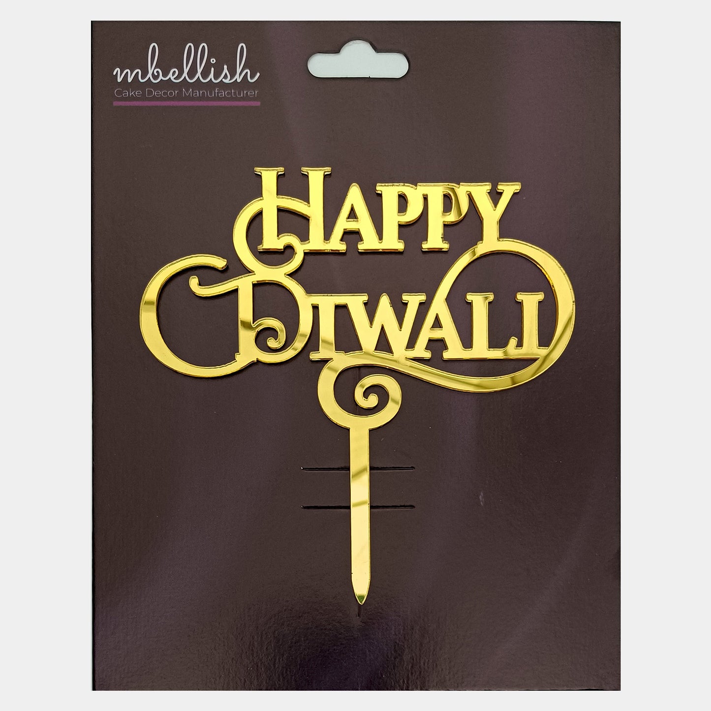 Happy Diwali Acrylic Cake Topper, Size - Medium, Pack of 1, SKU-4t4