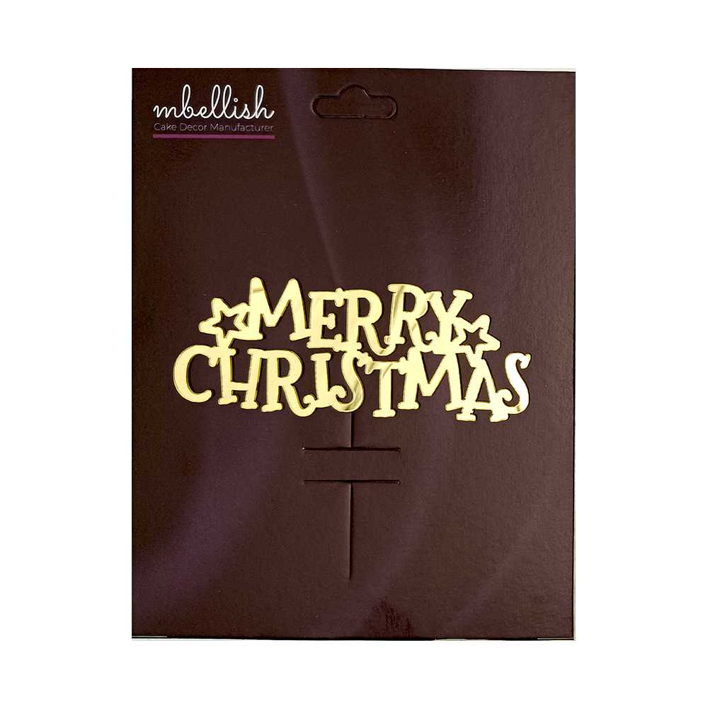 Merry Christmas Acrylic Sticker, Size -3.75/4 in ~, Pack of 5, Sku - AS11140