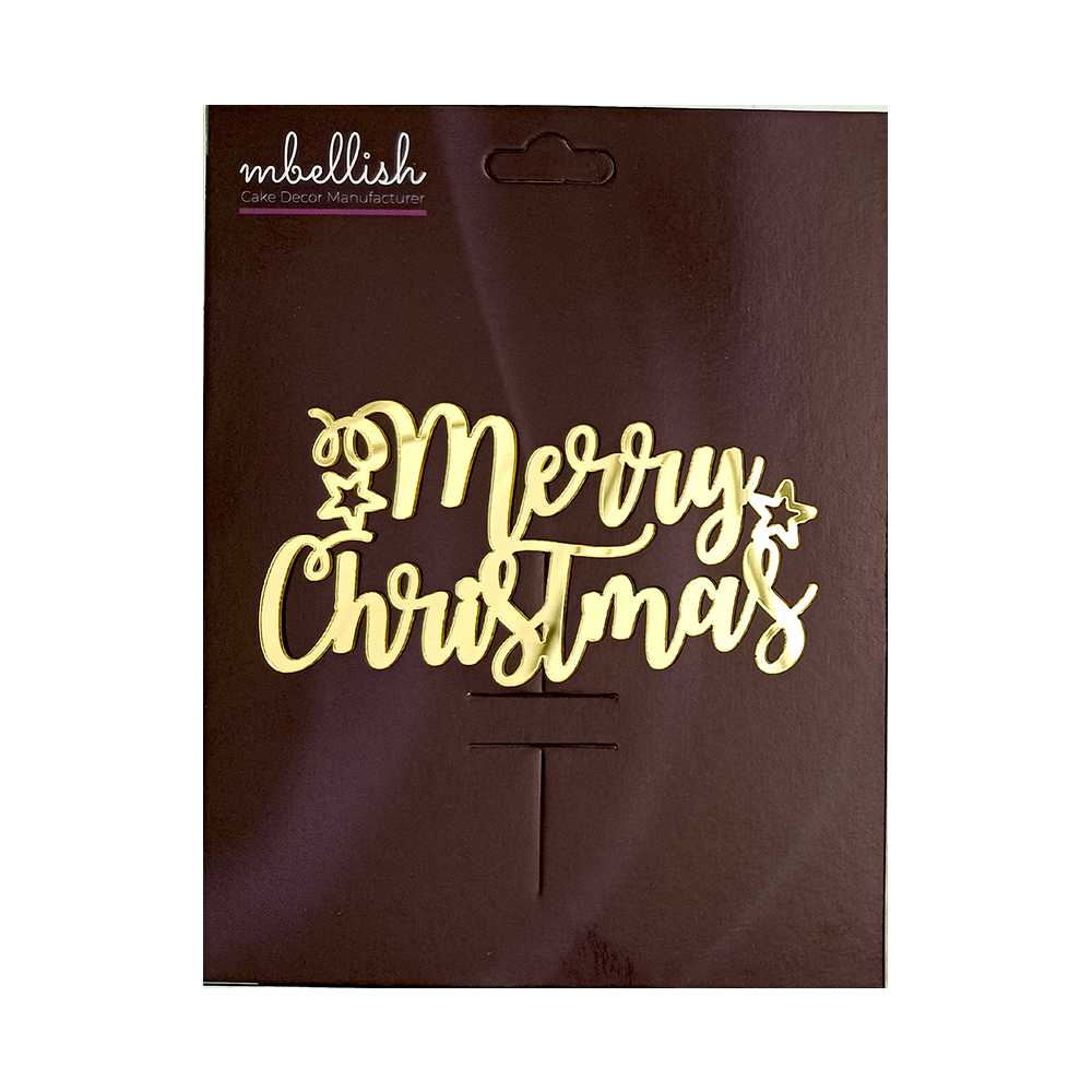 Merry Christmas Acrylic Sticker, Size -3.75/4 in ~, Pack of 5, Sku - AS11143