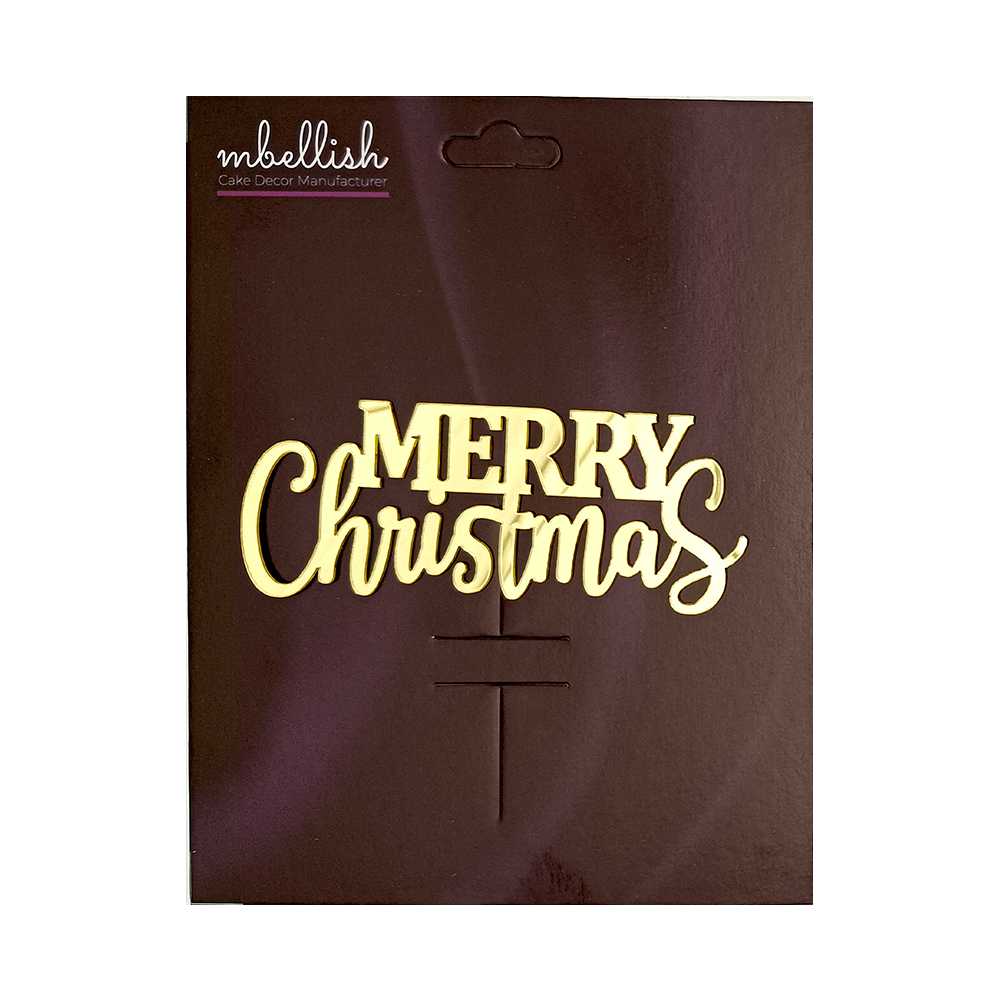 Merry Christmas Acrylic Sticker, Size -3.75/4 in ~, Pack of 5, Sku - AS11146