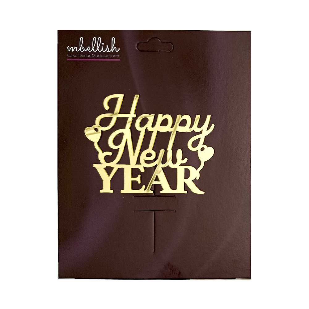 Happy New Year Acrylic Sticker, Size -3.75/4 in ~, Pack of 5, Sku - AS11149