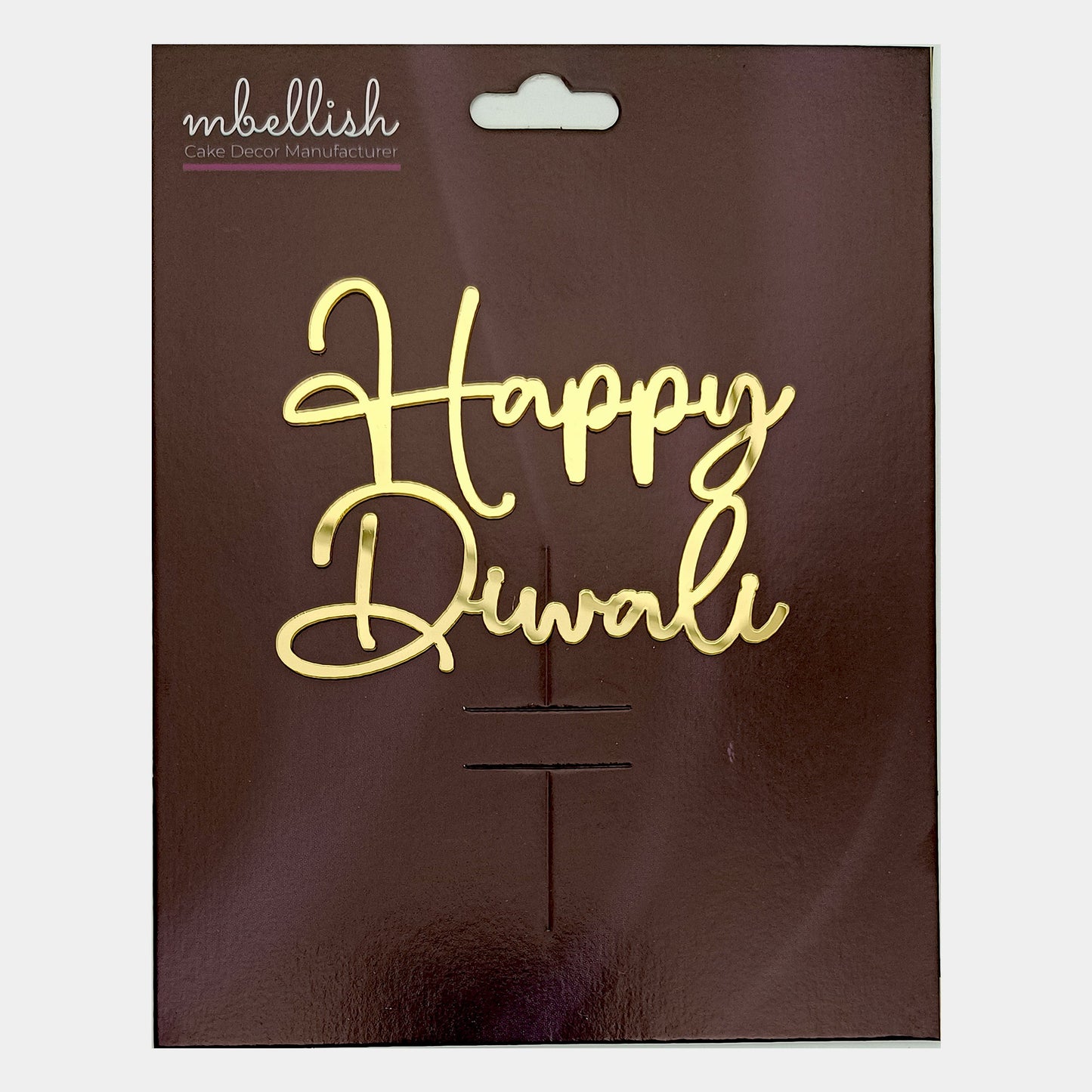 Happy Diwali Acrylic Sticker, Size -3.75/4 in ~, Pack of 5, Sku - ASB10