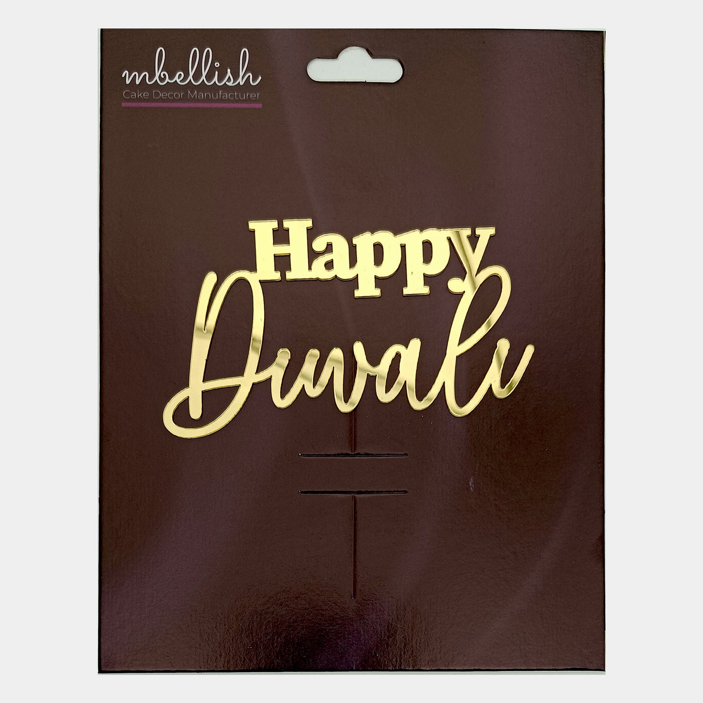 Happy Diwali Acrylic Sticker, Size -3.75/4 in ~, Pack of 5, Sku - ASB1
