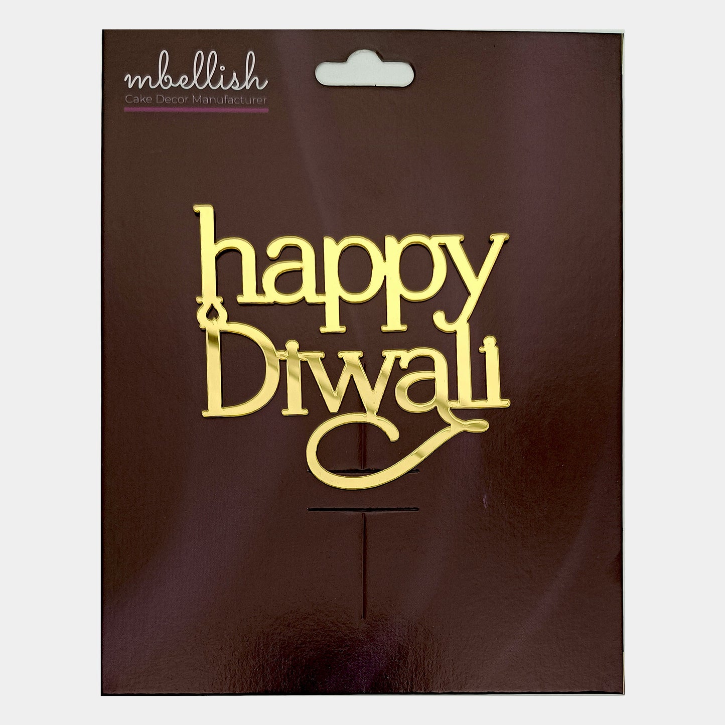 Happy Diwali Acrylic Sticker, Size -3.75/4 in ~, Pack of 5, Sku - ASB3