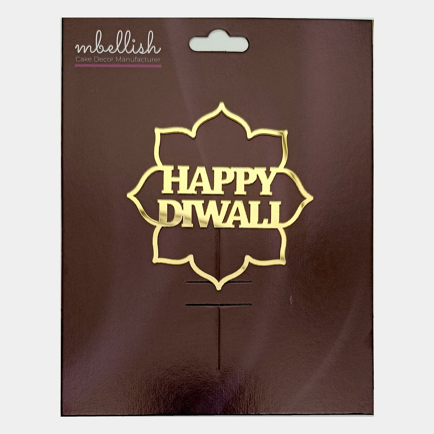 Happy Diwali Acrylic Sticker, Size -3.75/4 in ~, Pack of 5, Sku - ASB6