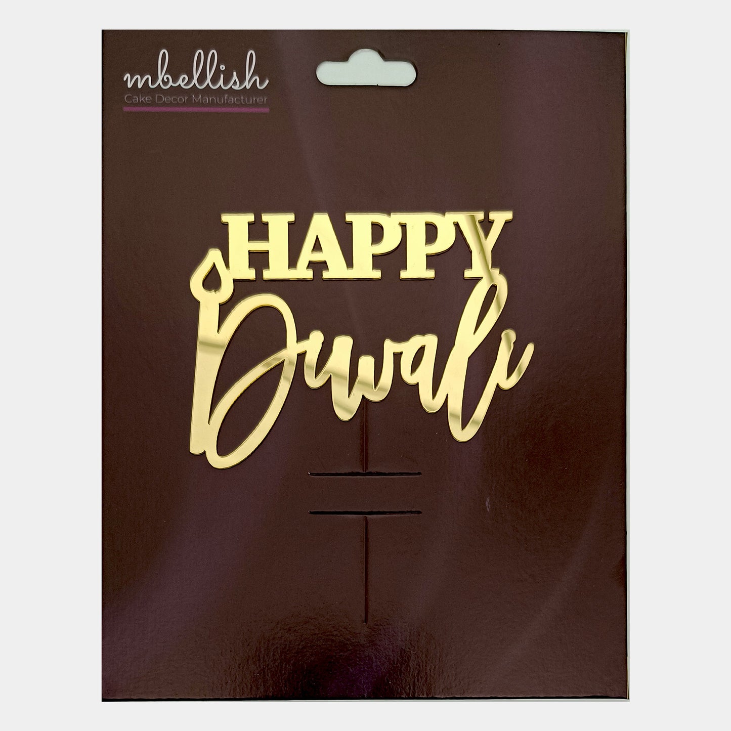 Happy Diwali Acrylic Sticker, Size -3.75/4 in ~, Pack of 5, Sku - ASB8