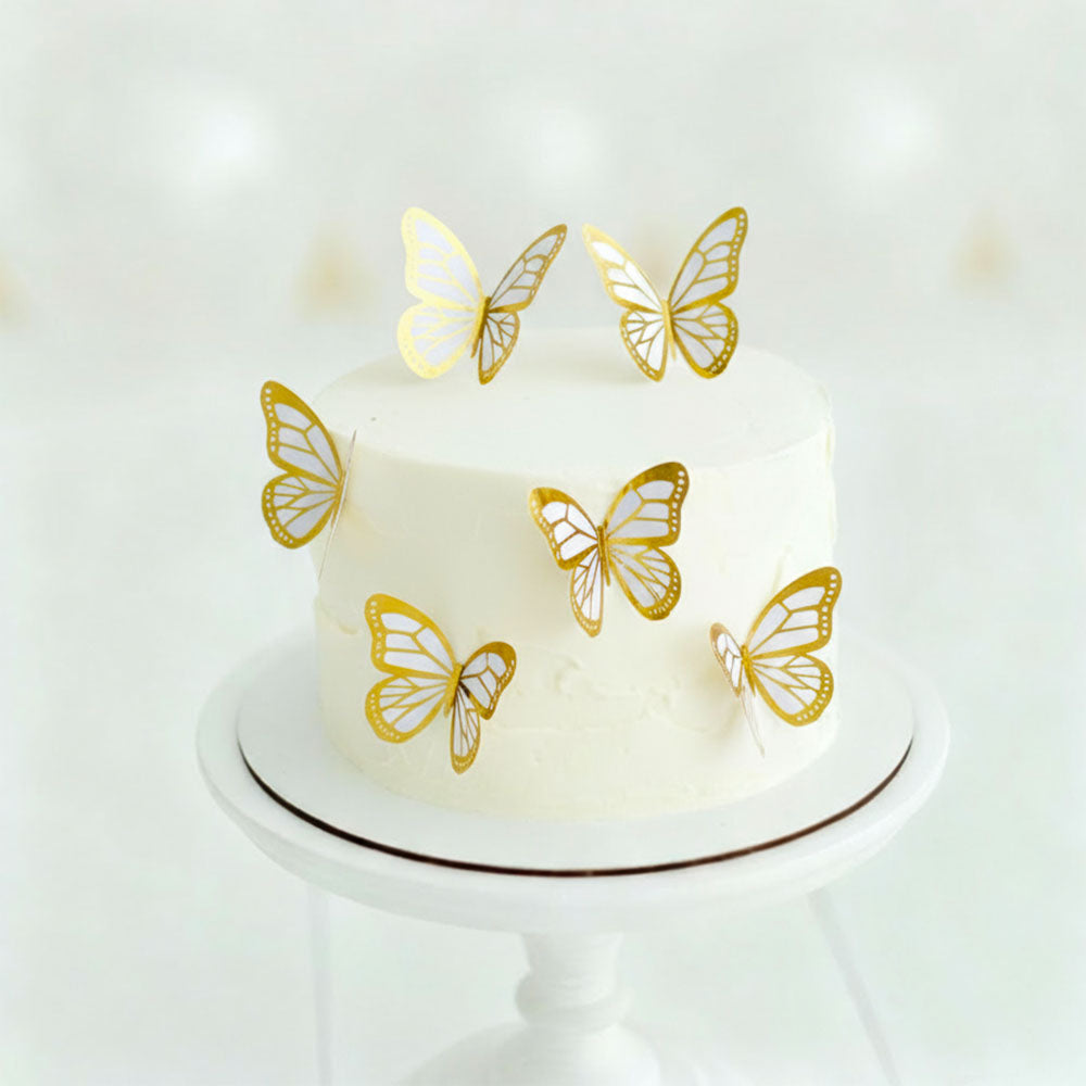 Cardstock Butterfly Cake Decorations – 10 Pcs Pack, 8 Colors, Assorted Designs (2.5 Inch) – Non-Edible Toppers for Cakes & Cupcakes