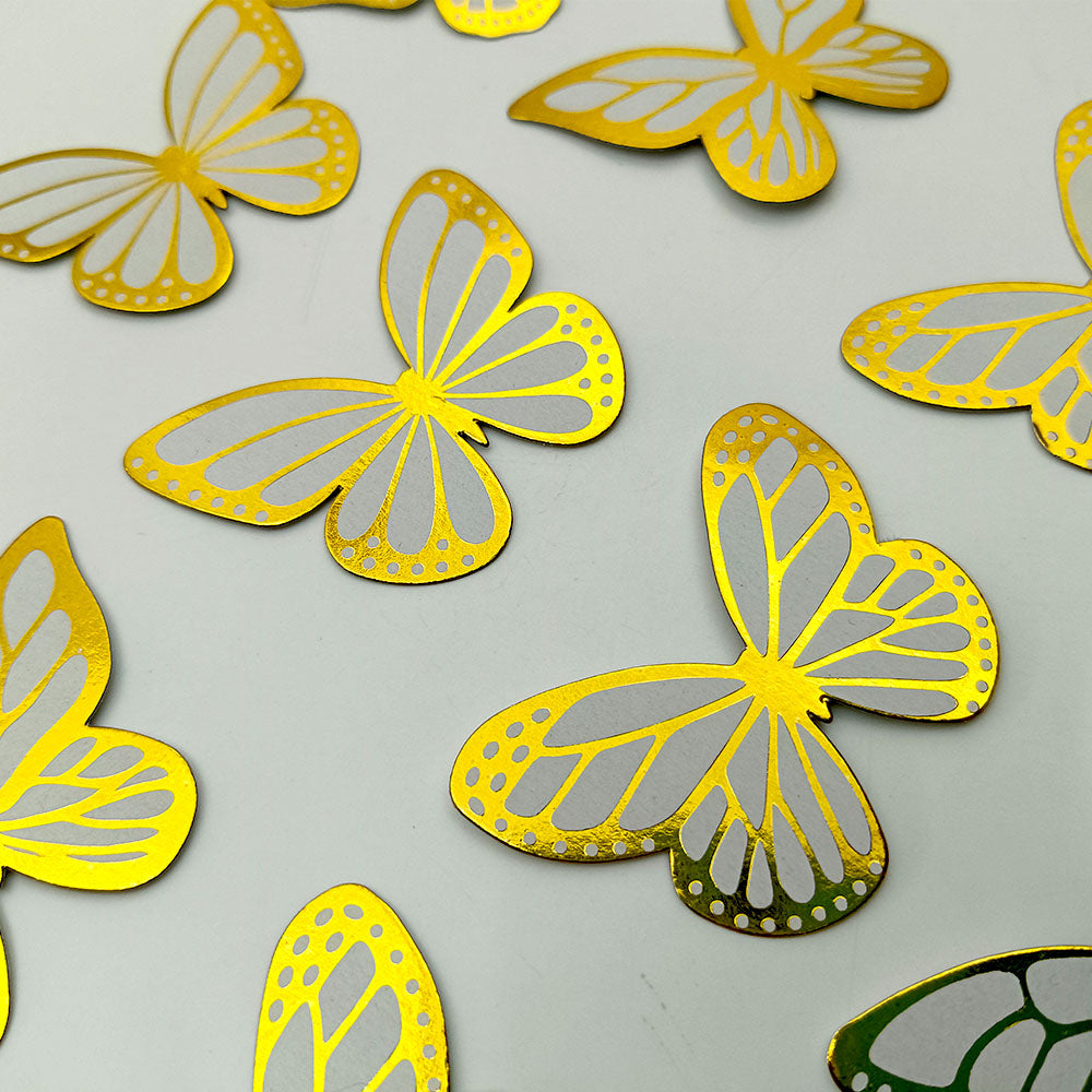 Cardstock Butterfly Cake Decorations – 10 Pcs Pack, 8 Colors, Assorted Designs (2.5 Inch) – Non-Edible Toppers for Cakes & Cupcakes