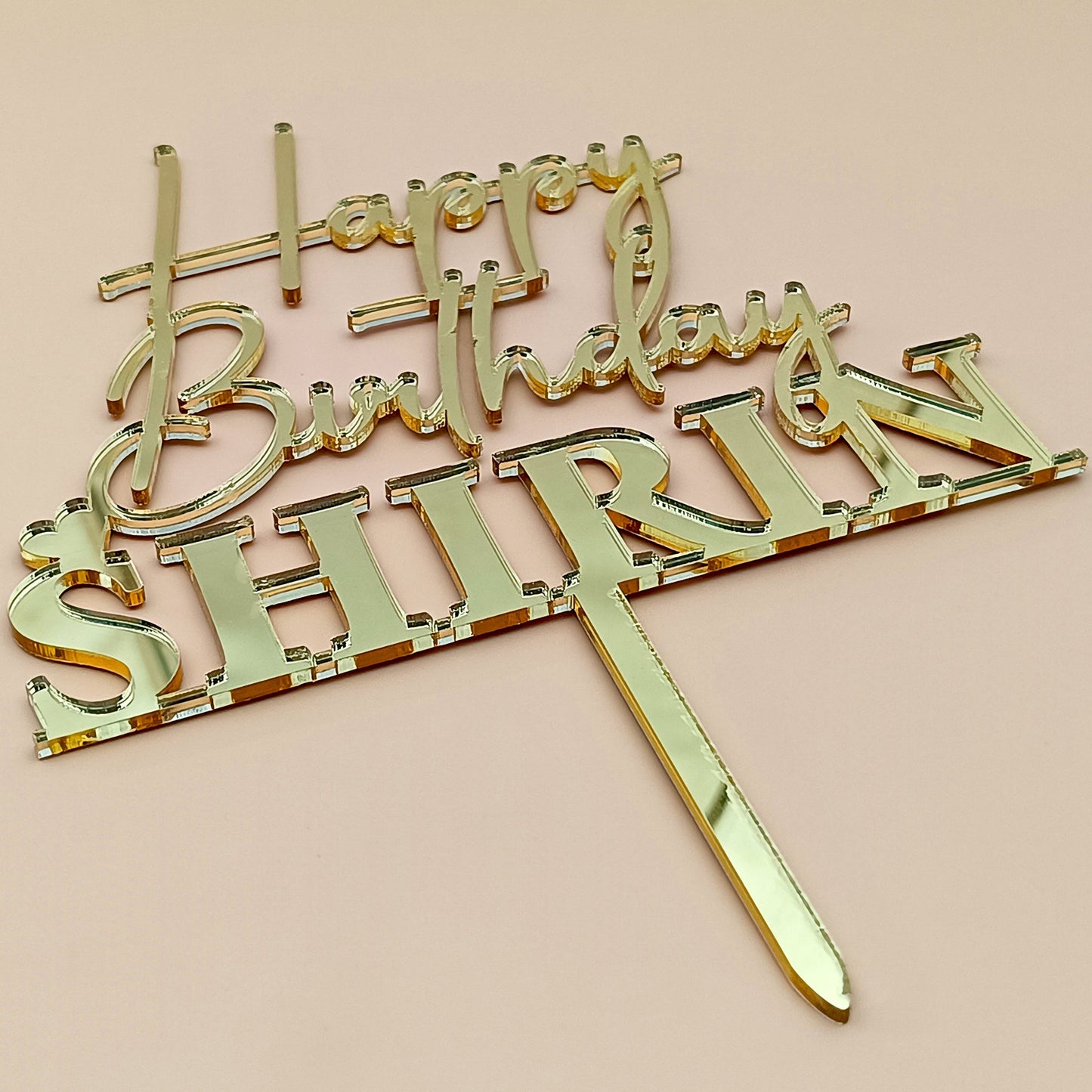 Personalized Happy Birthday Acrylic Cake Topper - CBA03