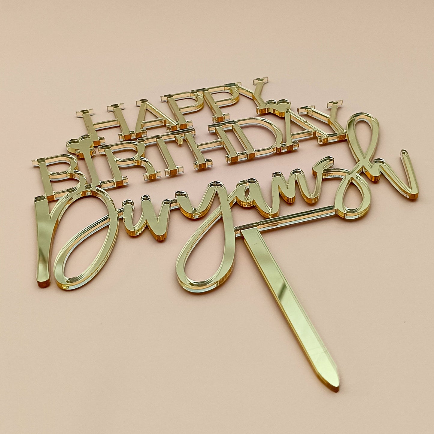 Personalized Happy Birthday Acrylic Cake Topper - CBA05