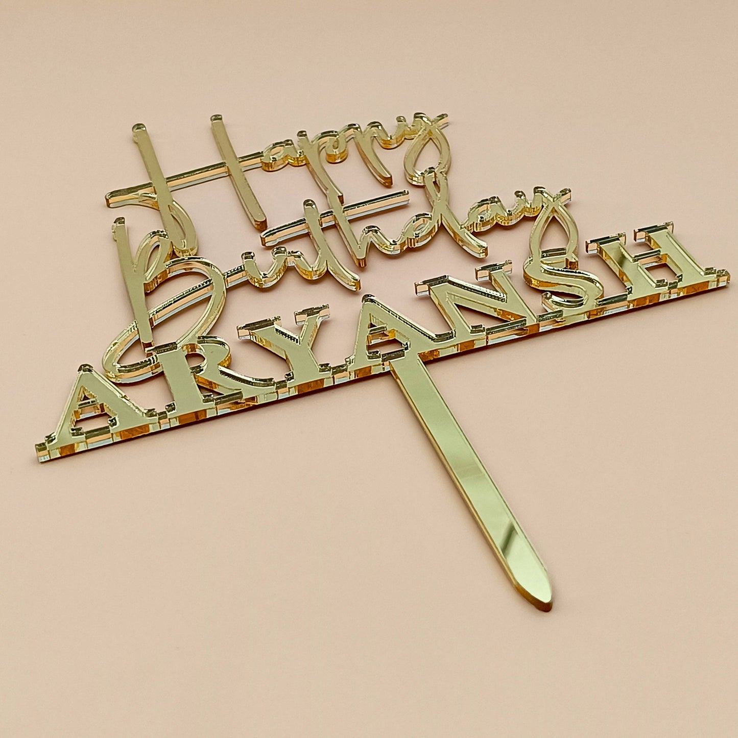 Personalized Happy Birthday Acrylic Cake Topper - CBA06