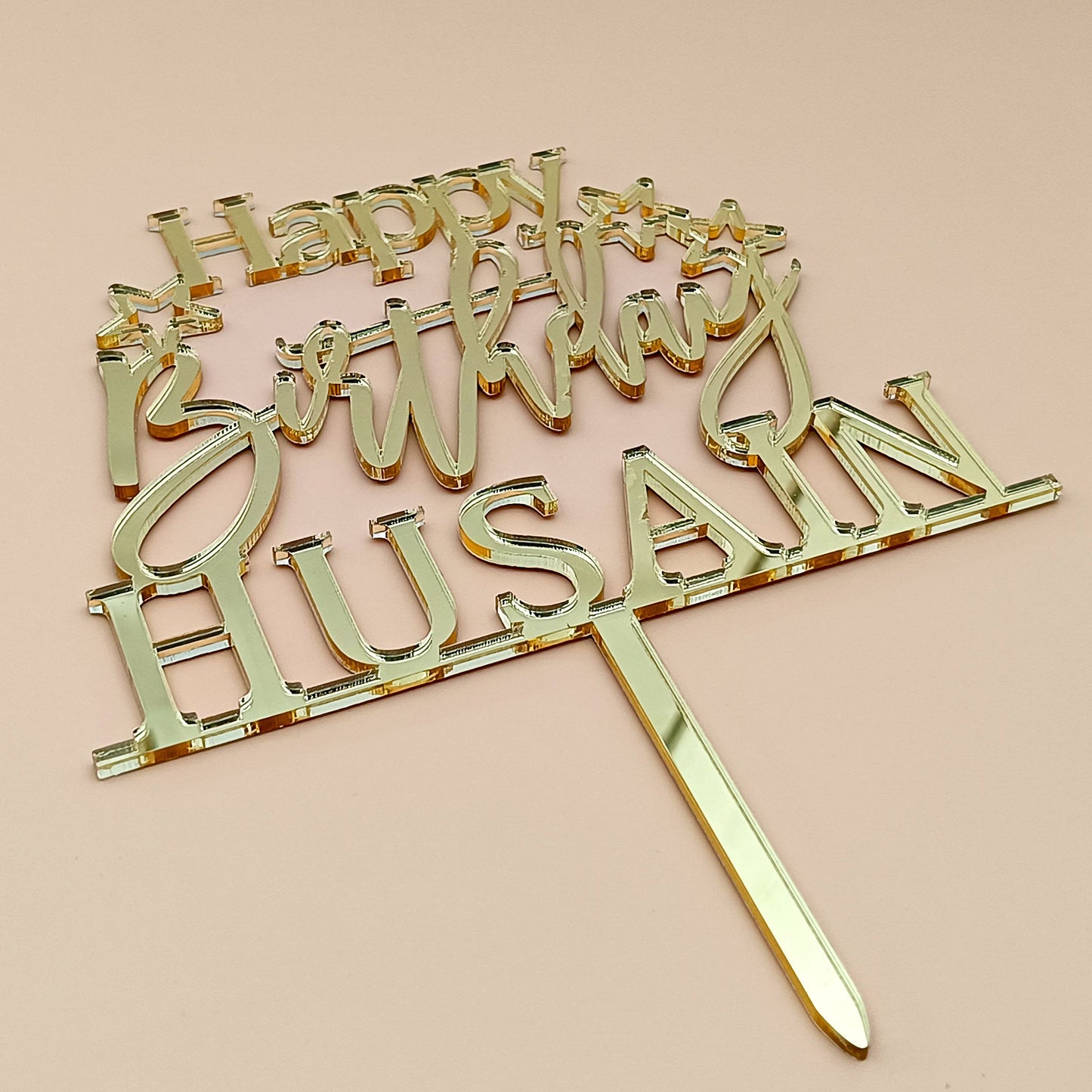 Personalized Happy Birthday Acrylic Cake Topper - CBA07