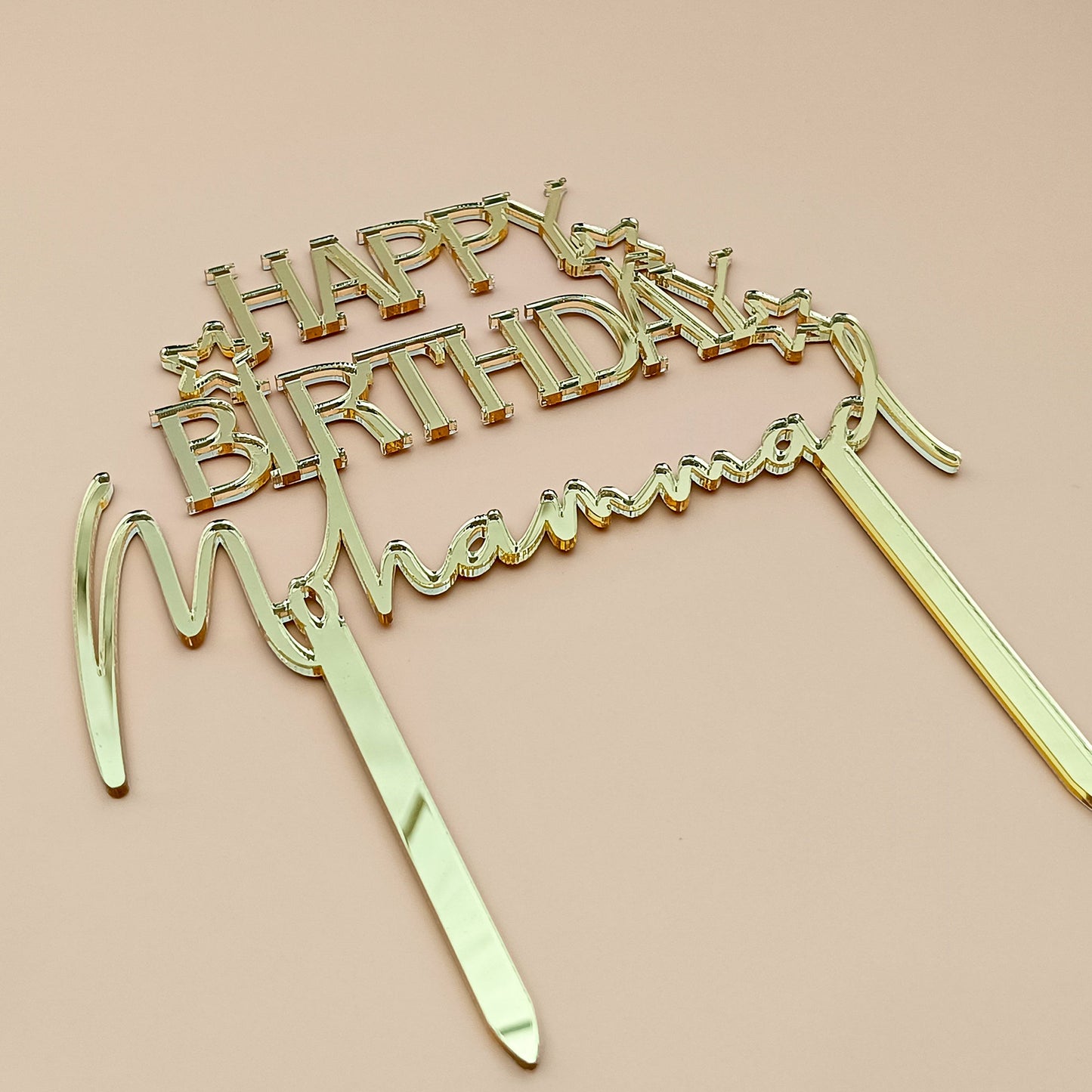Personalized Happy Birthday Acrylic Cake Topper - CBA08