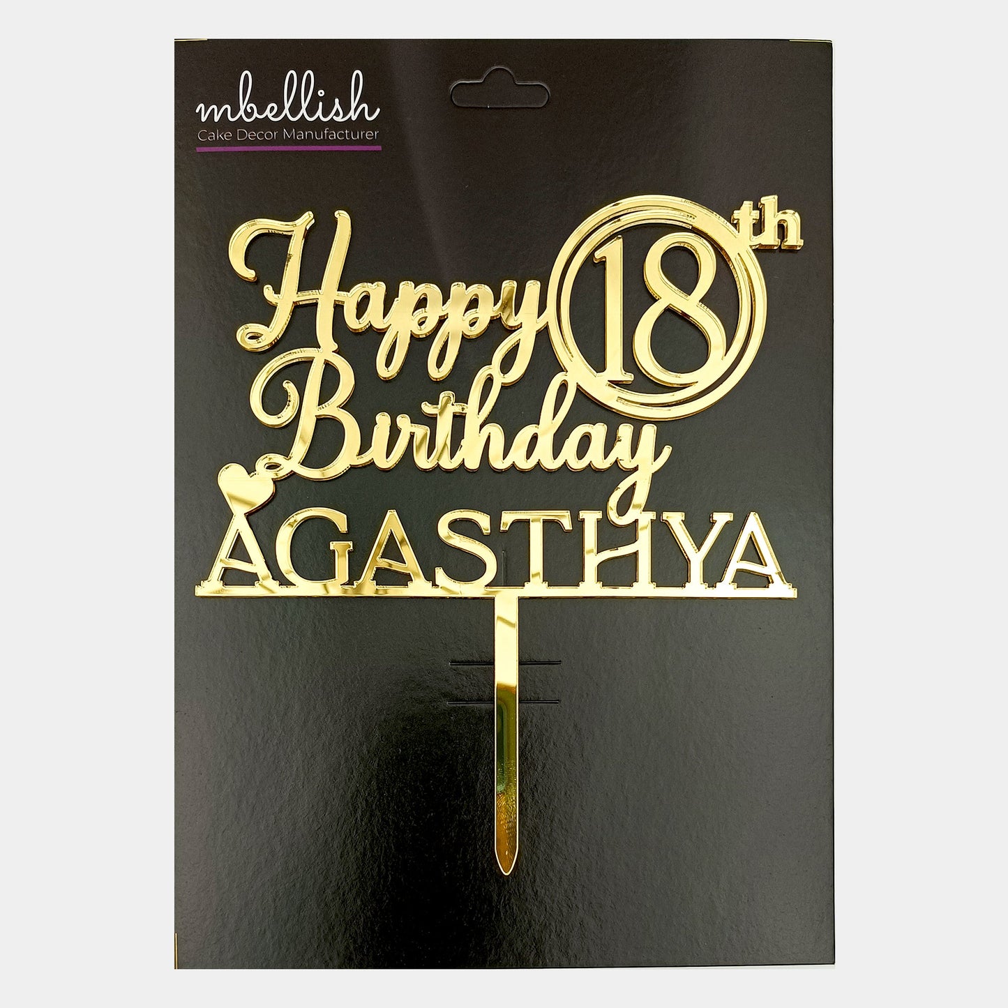 Personalized Happy Birthday Acrylic Cake Topper - CBA09