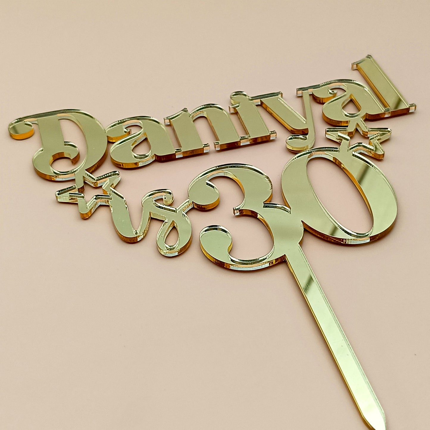 Personalized Happy Birthday Acrylic Cake Topper - CBA11