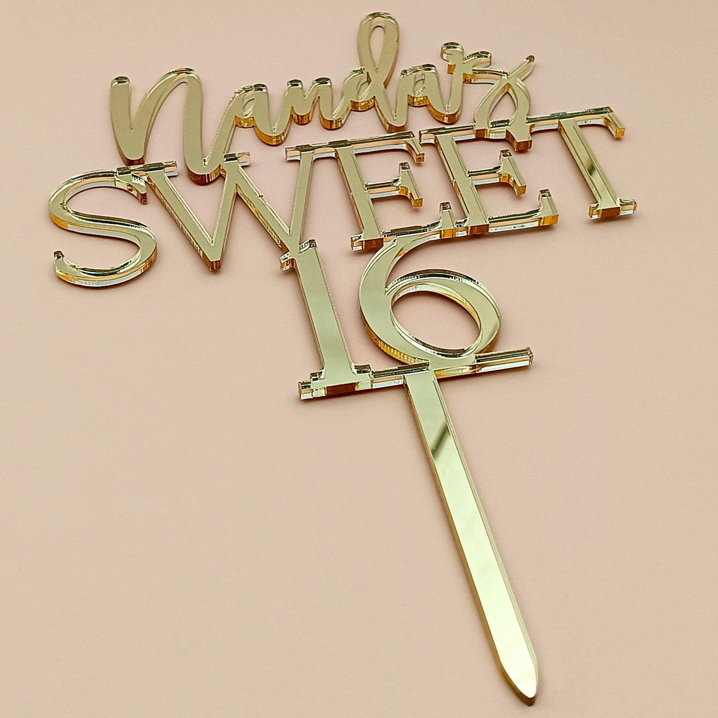 Personalized Happy Birthday Acrylic Cake Topper - CBA13