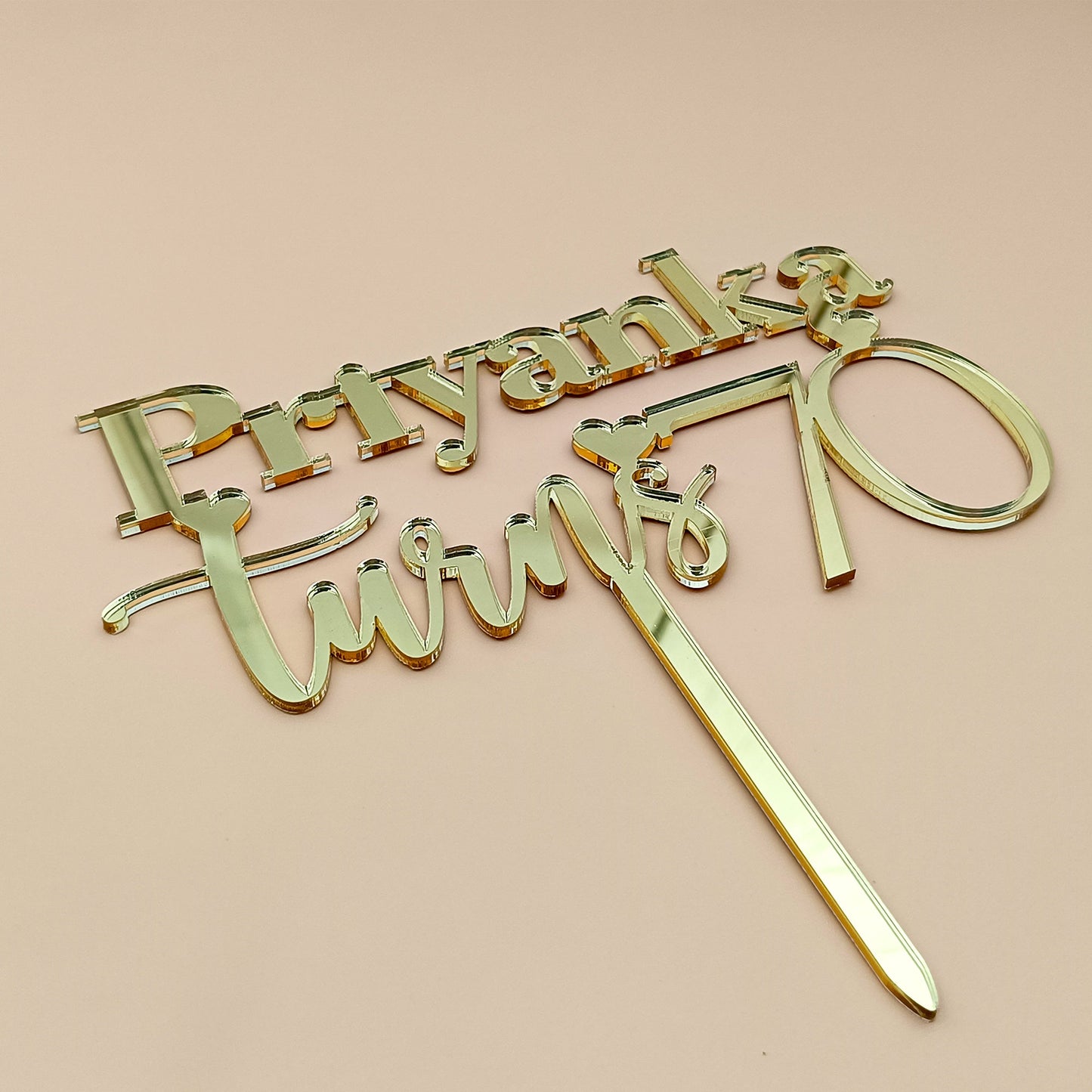 Personalized Happy Birthday Acrylic Cake Topper - CBA14