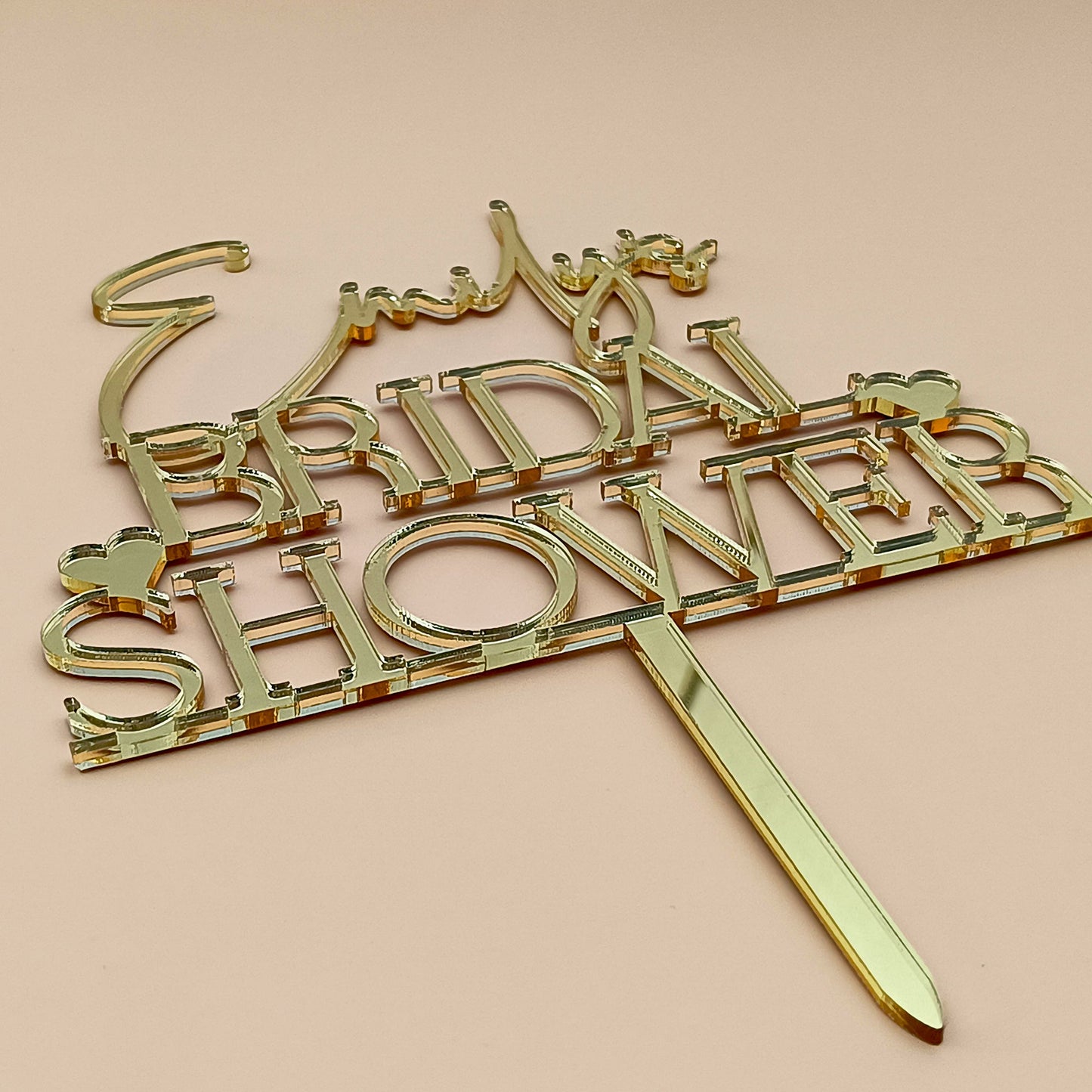 Personalized Bridal Shower Acrylic Cake Topper - CWA01