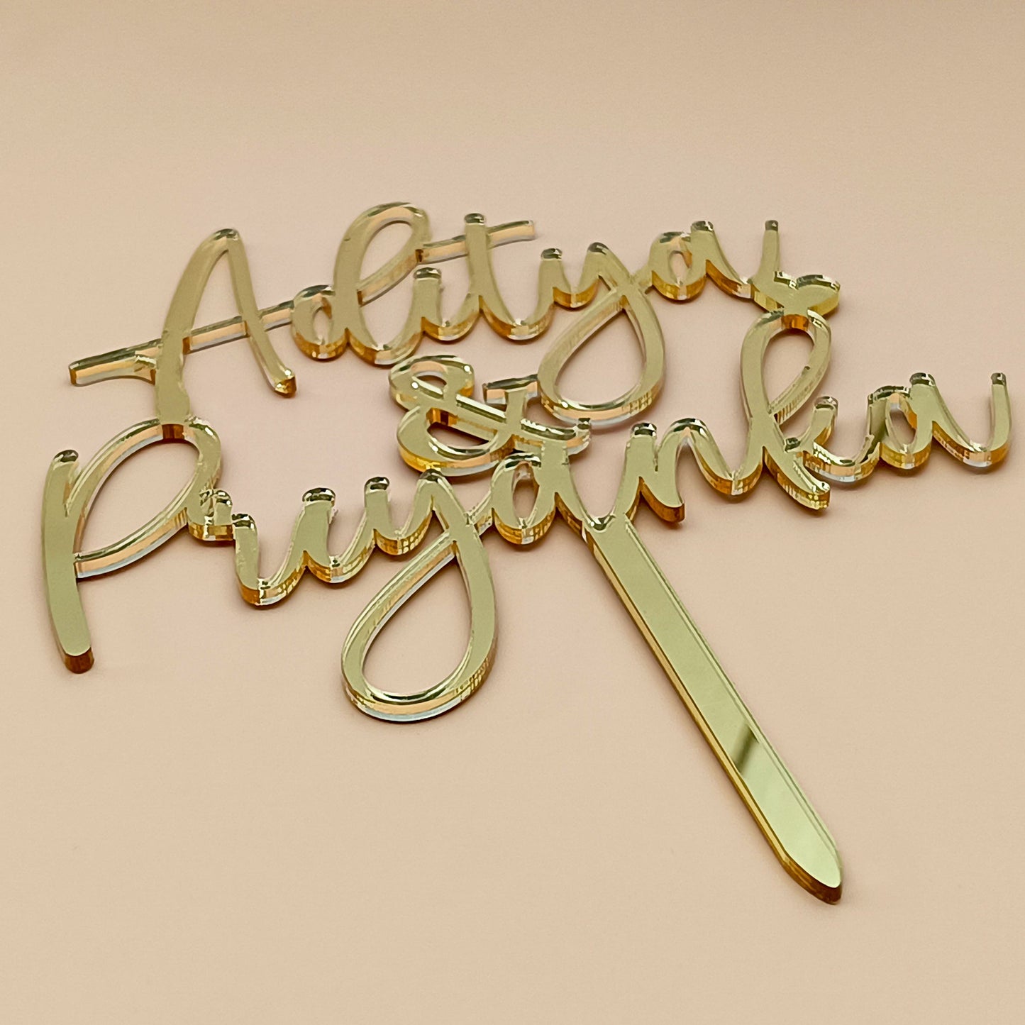 Personalized Wedding/Anniversary Acrylic Cake Topper - CWA02