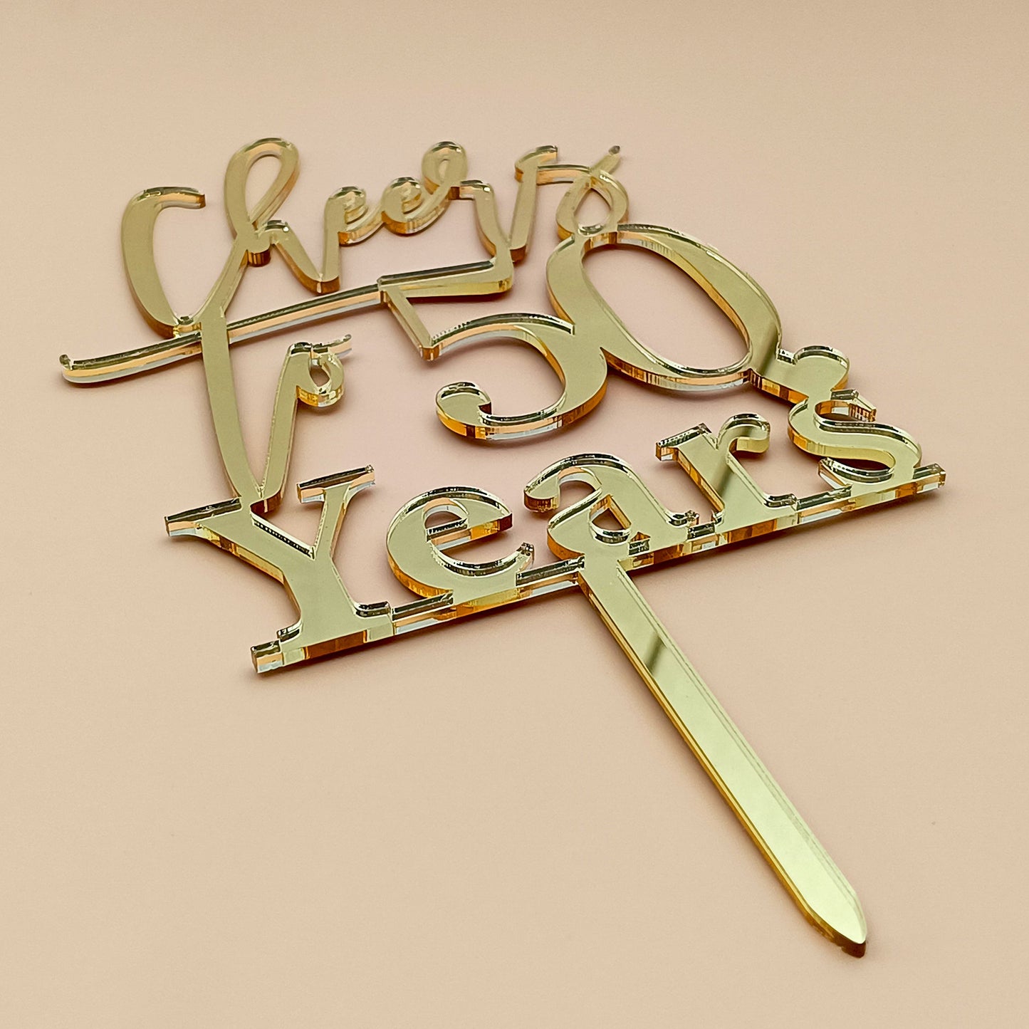 Cheers to (Number) Years Acrylic Cake Topper - CWA03
