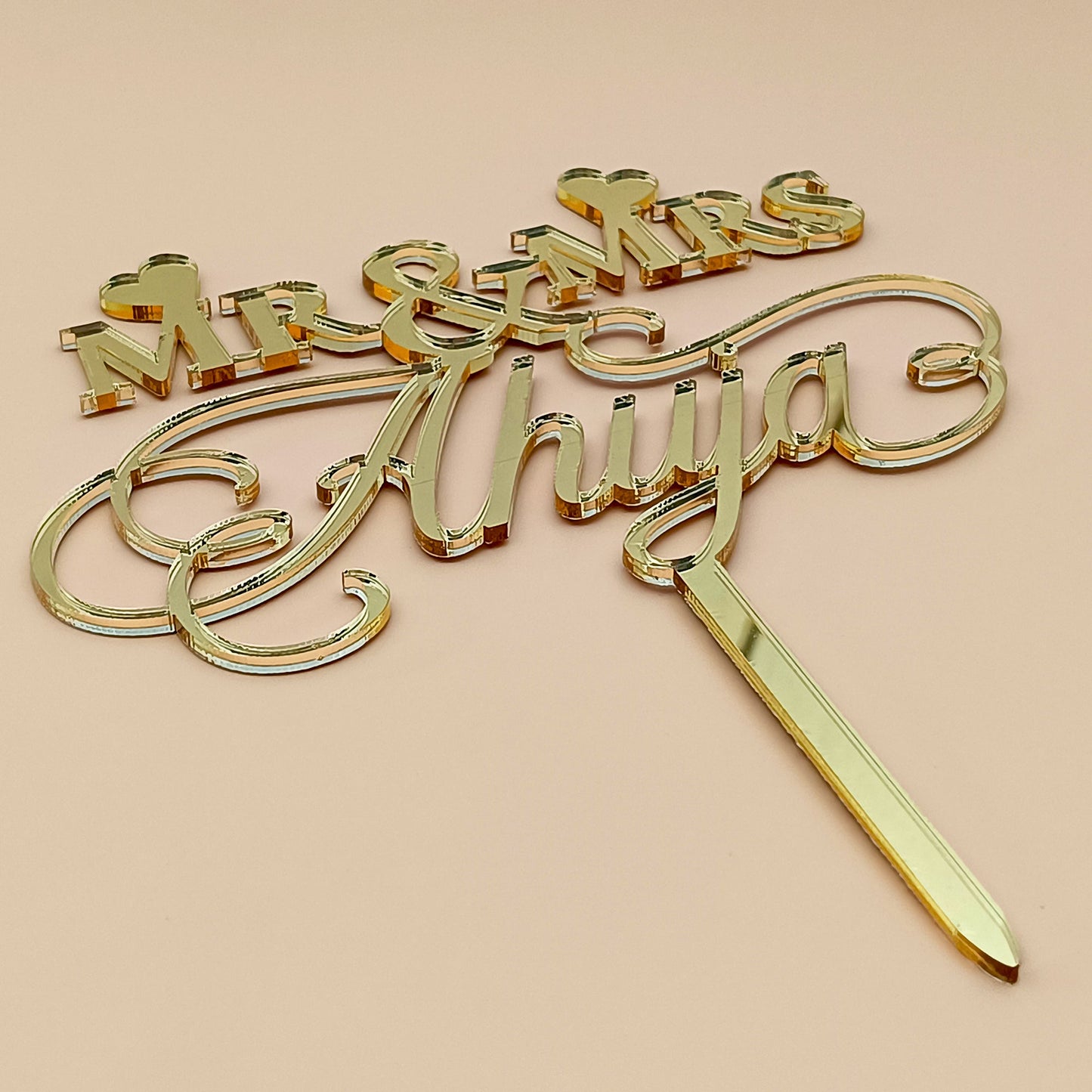 Personalized Wedding/Anniversary Acrylic Cake Topper - CWA04